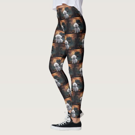 Bichon Frise Halloween Scary Leggings (Links)