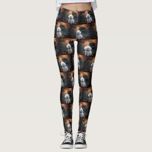 Bichon Frise Halloween Scary Leggings