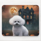 Bichon Frise Halloween Scary Muismat (Voorkant)