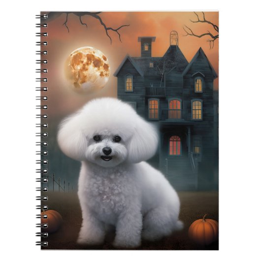 Bichon Frise Halloween Scary Notitieboek (Voorkant)
