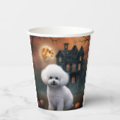 Bichon Frise Halloween Scary Papieren Bekers (Achterkant)