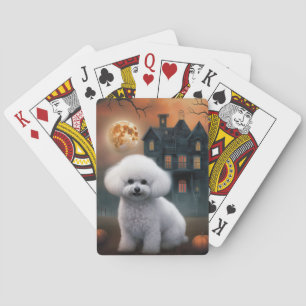 Bichon Frise Halloween Scary Pokerkaarten