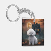 Bichon Frise Halloween Scary Sleutelhanger (Voorkant Links)