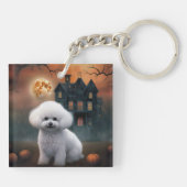 Bichon Frise Halloween Scary Sleutelhanger (Achterkant)