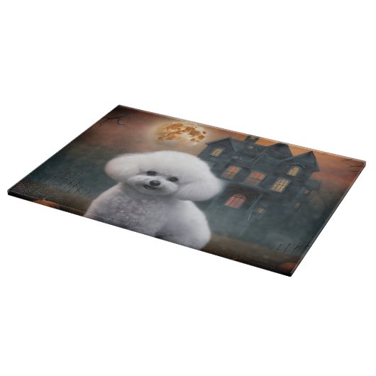 Bichon Frise Halloween Scary Snijplank (Hoek)