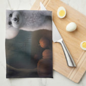 Bichon Frise Halloween Scary Theedoek (Quarter Fold)