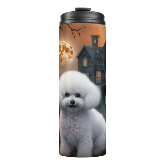 Bichon Frise Halloween Scary Thermosbeker (Voorkant)