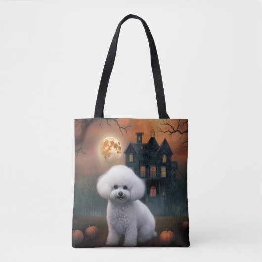 Bichon Frise Halloween Scary Tote Bag (Voorkant)