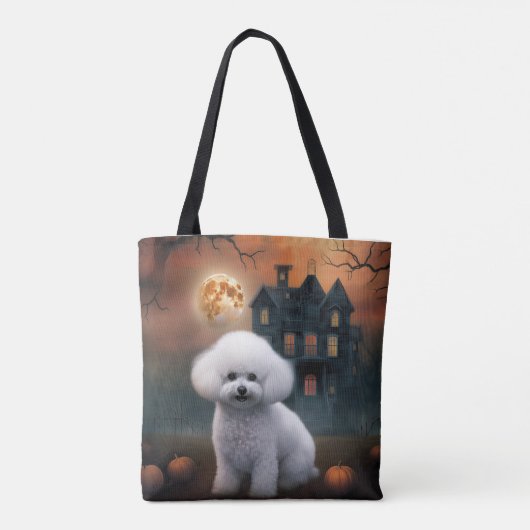 Bichon Frise Halloween Scary Tote Bag (Achterkant)