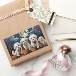 Bichon Frise Halloween Spoken Rechthoekige Sticker