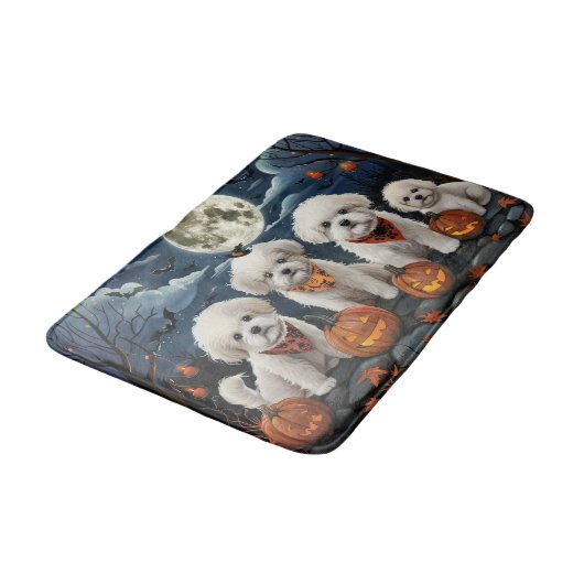 Bichon Frise Halloween Spooky Badmat (Gekanteld)