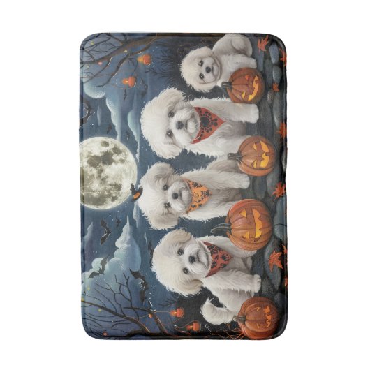 Bichon Frise Halloween Spooky Badmat (Voorkant Verticaal)