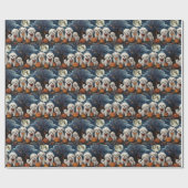 Bichon Frise Halloween Spooky Cadeaupapier (Vlak)