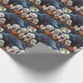 Bichon Frise Halloween Spooky Cadeaupapier (Hoek)