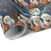 Bichon Frise Halloween Spooky Cadeaupapier (Rol Hoek)