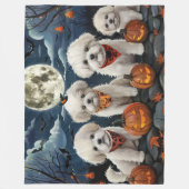 Bichon Frise Halloween Spooky Fleece Deken (Voorkant)