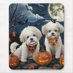Bichon Frise Halloween Spooky Muismat