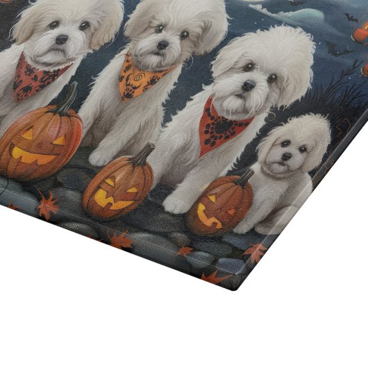 Bichon Frise Halloween Spooky Snijplank (Hoek)