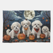 Bichon Frise Halloween Spooky Theedoek (Horizontaal)