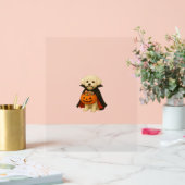 Bichon Frisé Halloween Vampire Pup met Pumpkin Ba Acryl Bord (Huwelijk)