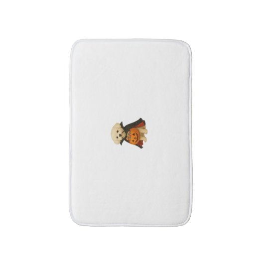 Bichon Frisé Halloween Vampire Pup met Pumpkin Ba Badmat (Voorkant Verticaal)