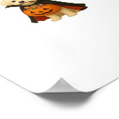 Bichon Frisé Halloween Vampire Pup met Pumpkin Ba Poster (Hoek)