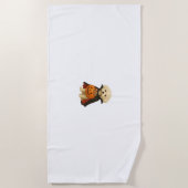 Bichon Frisé Halloween Vampire Pup met Pumpkin Ba Strandlaken (Voorkant)