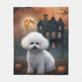 Bichon Frise Halloween Verschrikkelijk Fleece Deken (Voorkant)