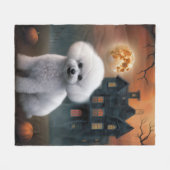 Bichon Frise Halloween Verschrikkelijk Fleece Deken (Voorkant (Horizontaal))