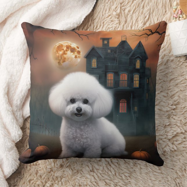 Bichon Frise Halloween Verschrikkelijk Kussen (Deken)