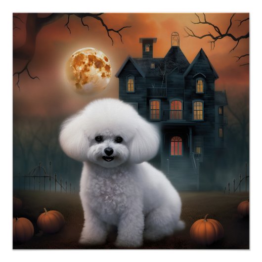 Bichon Frise Halloween Verschrikkelijk Perfect Poster (Voorkant)