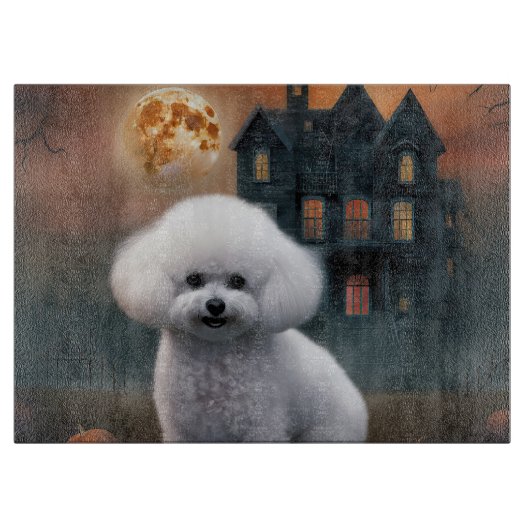 Bichon Frise Halloween Verschrikkelijk Snijplank (Voorkant)