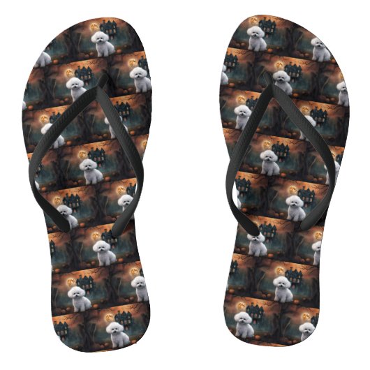 Bichon Frise Halloween Verschrikkelijk Teenslippers (Voetbed)