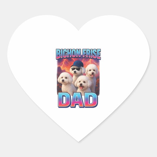 Bichon Frisé Hart Sticker (Voorkant)
