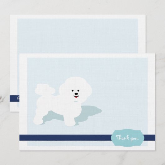 Bichon Frise Hartelijk dank Bedankkaart (Voorkant / Achterkant)
