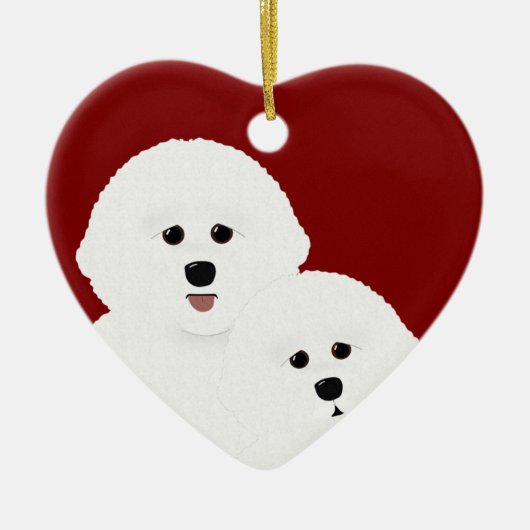 Bichon Frise Heart Ornament (Voorkant)