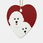 Bichon Frise Heart Ornament (Links)
