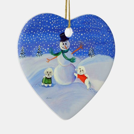Bichon Frise Heart Ornament (Rechts)