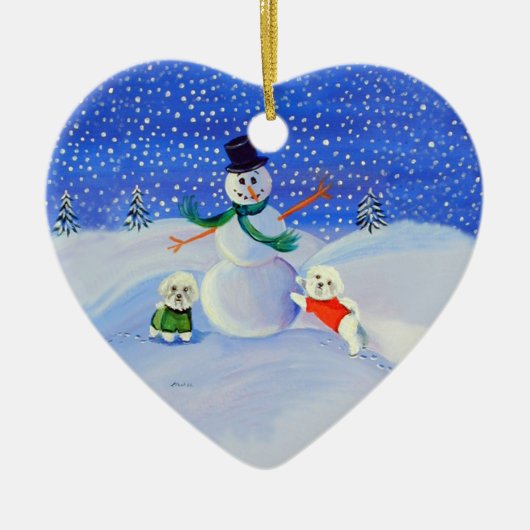 Bichon Frise Heart Ornament (Voorkant)