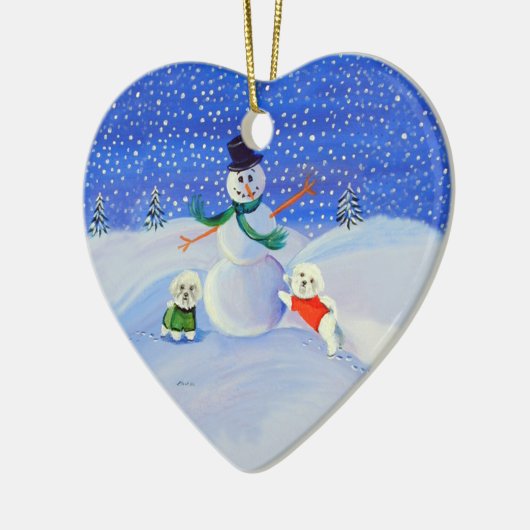 Bichon Frise Heart Ornament (Links)