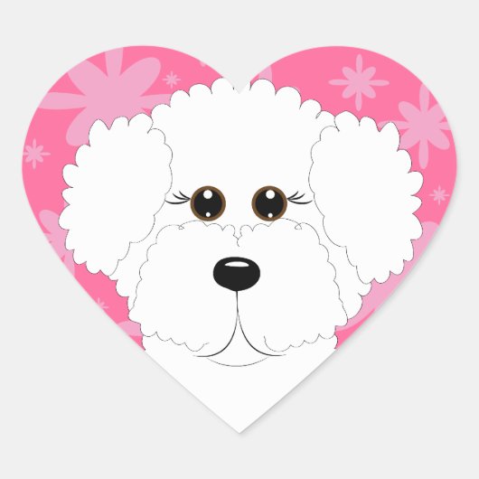 Bichon Frise Heart Stickers (Voorkant)