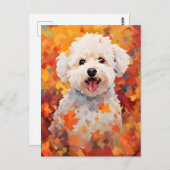 Bichon Frise Herfst Thanksgiving Briefkaart (Voorkant / Achterkant)