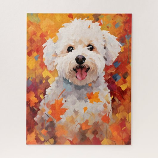 Bichon Frise Herfst Thanksgiving Legpuzzel (Verticaal)