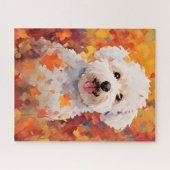 Bichon Frise Herfst Thanksgiving Legpuzzel (Horizontaal)