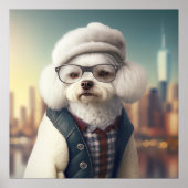 Bichon Frise Hipster Dog Poster (Voorkant)