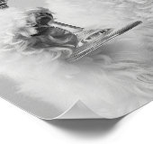 Bichon Frise Holding Wine Wall Art, Black and Whit Poster (Hoek)