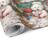 Bichon Frise Holiday Baking: Feestelijke Kerst Cadeaupapier (Rol Hoek)