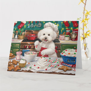 Bichon Frise Holiday Baking: Feestelijke Kerst Kaart