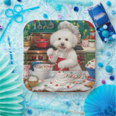 Bichon Frise Holiday Baking: Feestelijke Kerst Papieren Bordje (Feest)