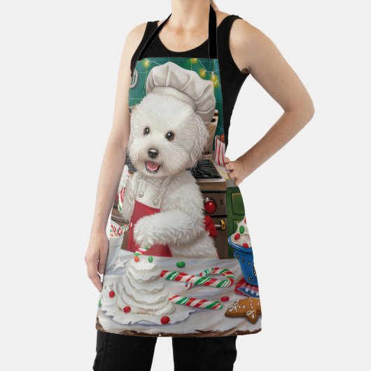 Bichon Frise Holiday Baking: Feestelijke Kerst Schort (Insitu)